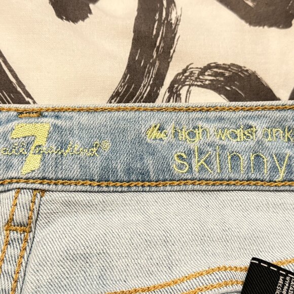 $269 Authentic 7 For ALL MANKIND High Waist Ankle Skinny Blue Jean Sz.31 (30X27) - Picture 2 of 12
